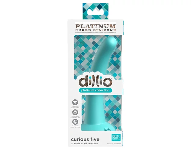 Dillio Curious Five - szilikon dildó (15cm) - türkiz