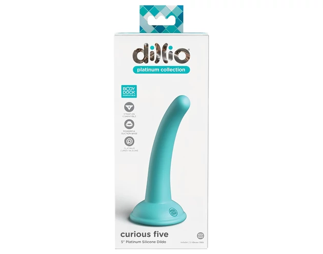 Dillio Curious Five - szilikon dildó (15cm) - türkiz