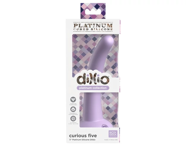 Dillio Curious Five - tapadókorongos dildó (15cm) - lila