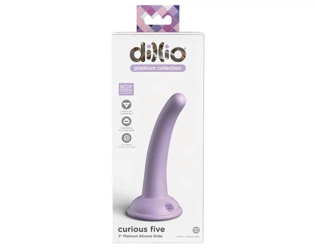 Dillio Curious Five - tapadókorongos dildó (15cm) - lila
