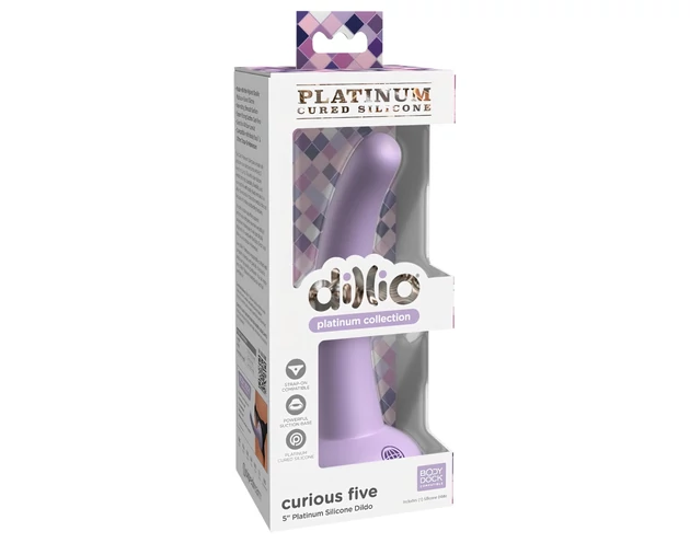 Dillio Curious Five - tapadókorongos dildó (15cm) - lila