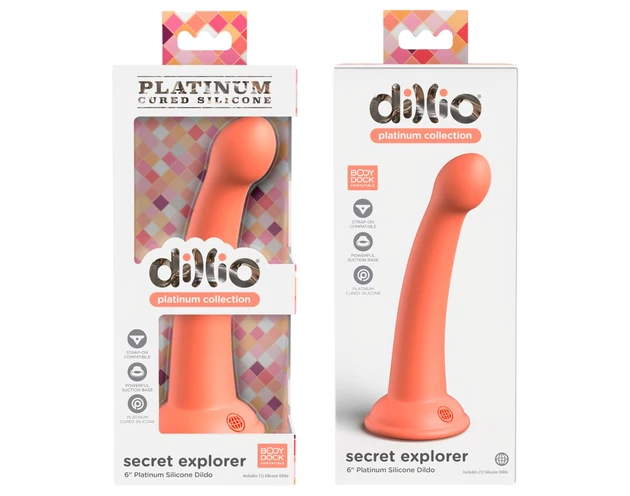 Dillio Secret Explorer - makkos dildó (17cm) - narancs