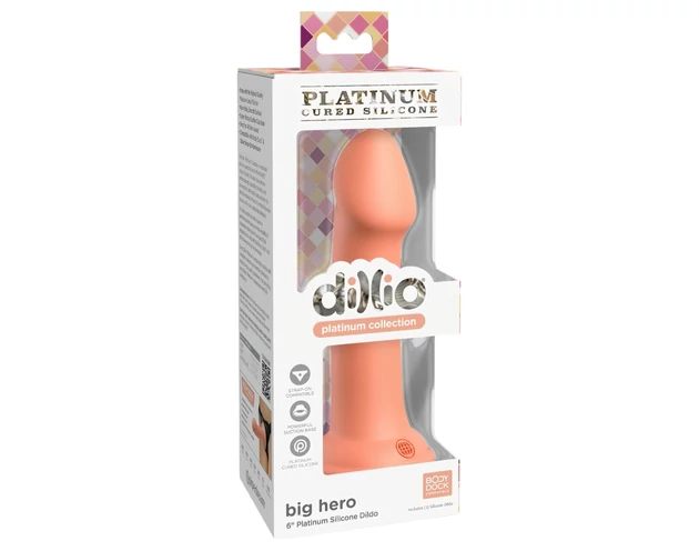 Dillio Big Hero - tapadókorongos szilikon dildó (17cm) - narancs