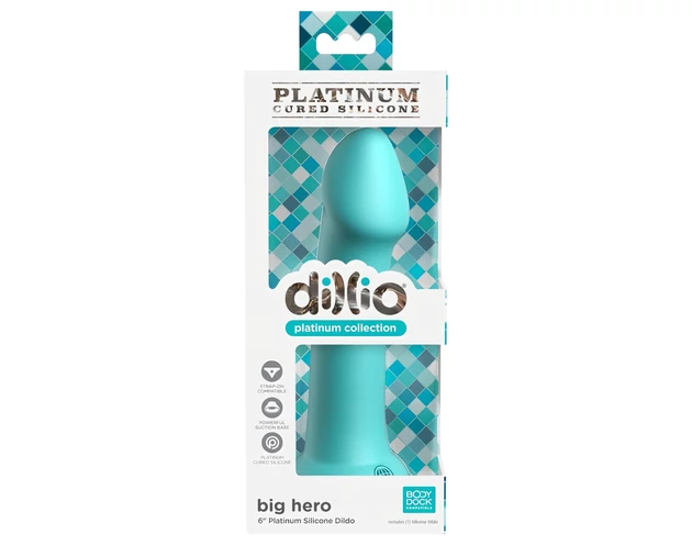 Dillio Big Hero - tapadókorongos dildó (17cm) - türkiz