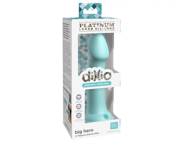 Dillio Big Hero - tapadókorongos dildó (17cm) - türkiz
