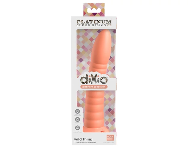 Dillio Wild Thing - barázdált dildó (19cm) - narancs