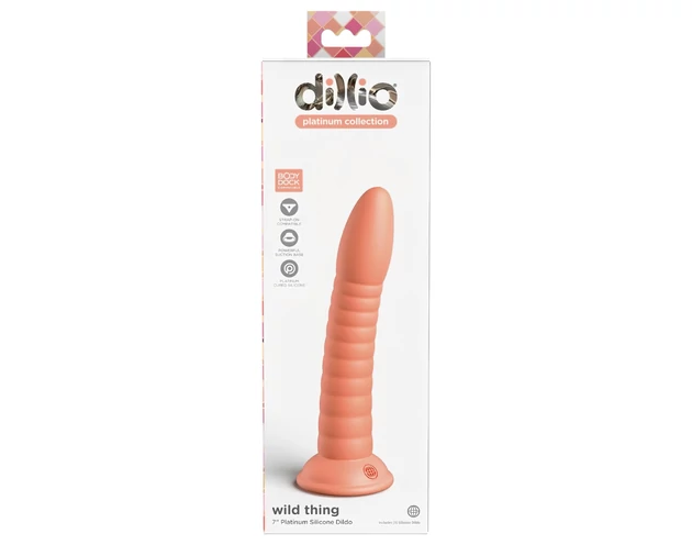 Dillio Wild Thing - barázdált dildó (19cm) - narancs