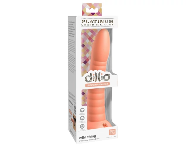 Dillio Wild Thing - barázdált dildó (19cm) - narancs