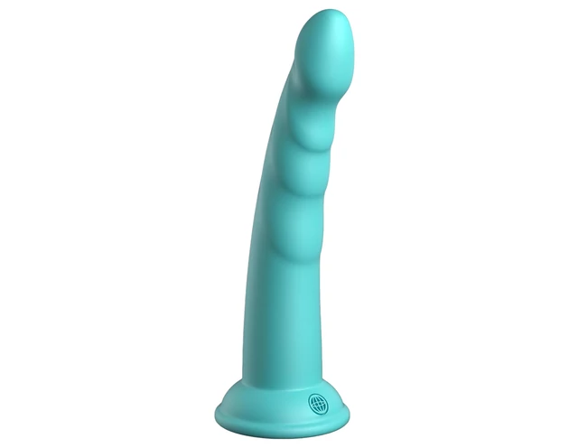 Dillio Slim Seven - tapadókorong stimuláló dildó (20cm) - türkiz