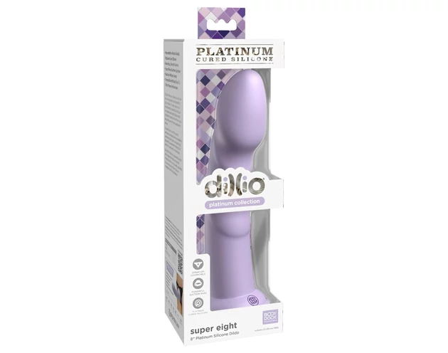 Dillio Super Eight - tapadókorong szilikon dildó (21cm) - lila