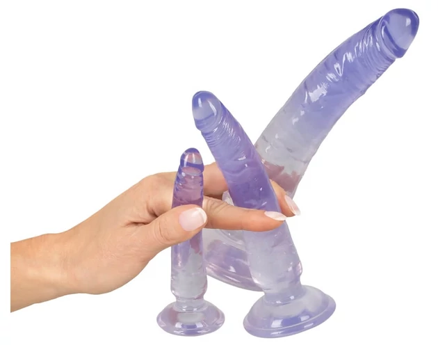 Crystal Clear - anál tréner dildó készlet - 3db (átlátszó-kék)