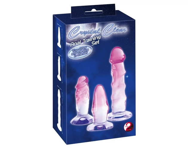 Crystal Clear - anál tréner készlet - 3db (átlátszó-pink)