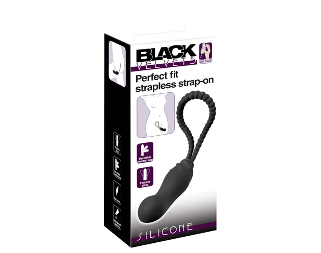 Black Velvets Perfect Fit - felcsatolható dildó (fekete)