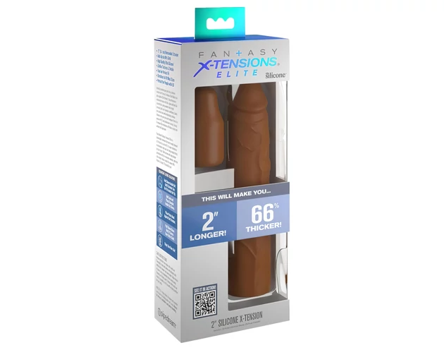 X-TENSION Elite 2 - méretre vágható péniszköpeny (barna)