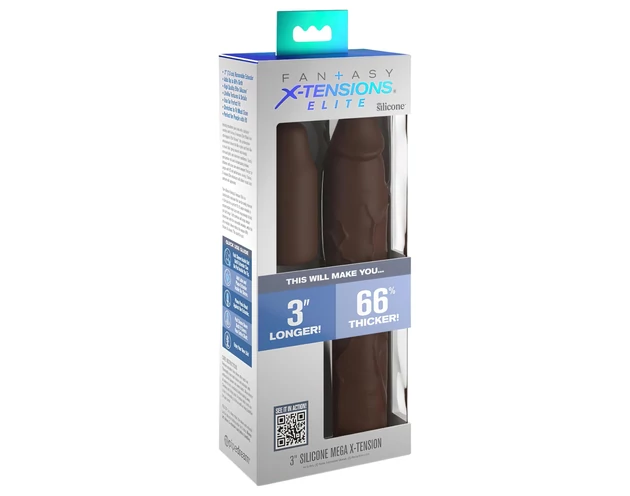 X-TENSION Elite 3 - méretre vágható péniszköpeny (barna)