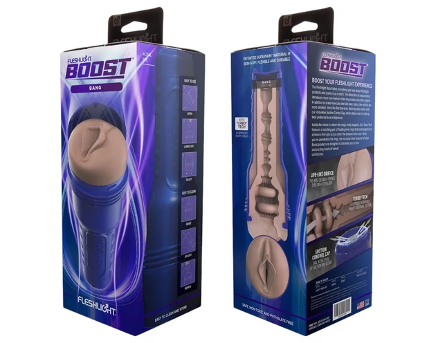 Fleshlight Boost Bang - élethű műpunci maszturbátor (natúr)