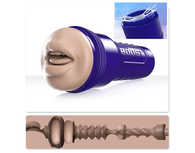 Fleshlight Boost Blow - élethű száj maszturbátor (natúr)