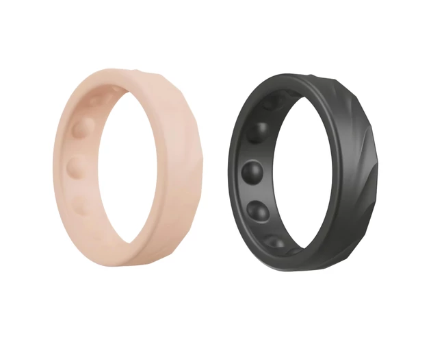 You2Toys 4in1 - pénisz- és heregyűrű szett (natúr-fekete)