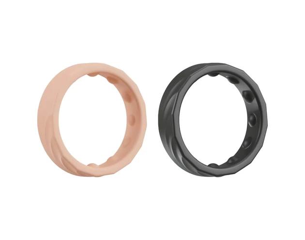 You2Toys 4in1 - pénisz- és heregyűrű szett (natúr-fekete)