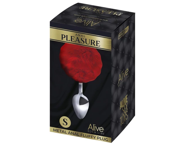 Alive Anal Pleasure - anál plug nyuszifarokkal (ezüst-piros)