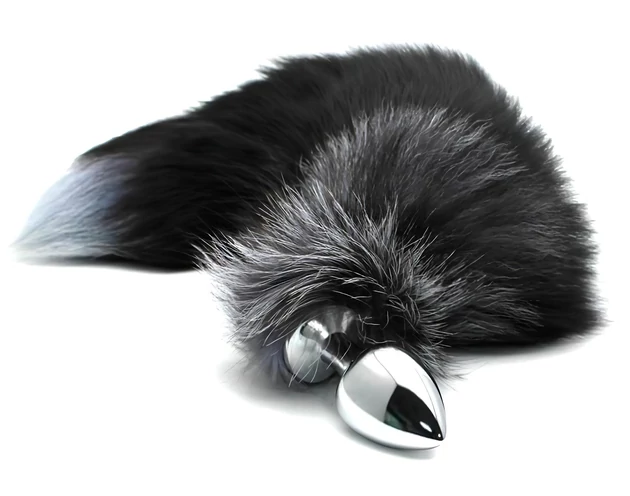 Alive Anal Pleasure - közepes anál plug rókafarokkal (ezüst)