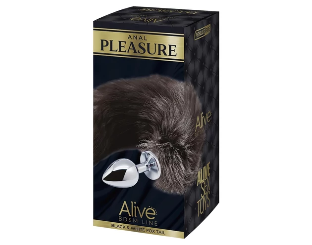 Alive Anal Pleasure - közepes anál plug rókafarokkal (ezüst)