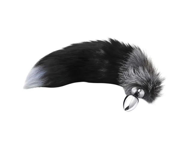 Alive Anal Pleasure - közepes anál plug rókafarokkal (ezüst)