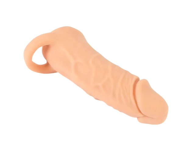 Nature Skin - péniszköpeny és műpunci - 18cm (natúr)