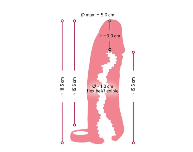 Nature Skin - péniszköpeny és műpunci - 18cm (natúr)