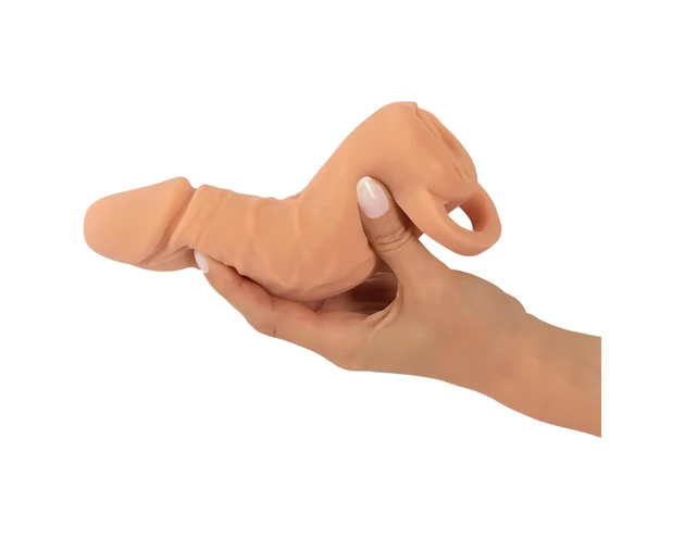 Nature Skin - péniszköpeny és műpunci - 18cm (natúr)