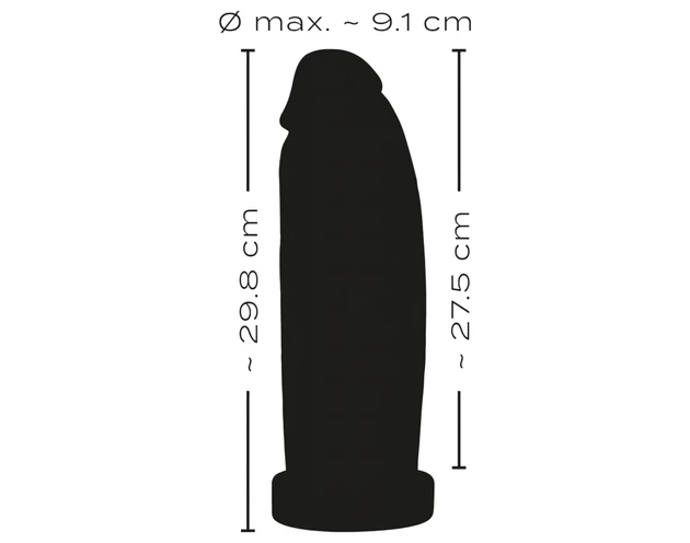 Realistixxx Real Giant - giga dildó - 30 cm (fekete)