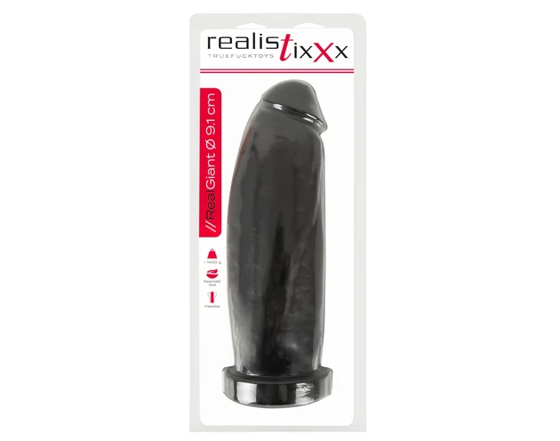 Realistixxx Real Giant - giga dildó - 30 cm (fekete)