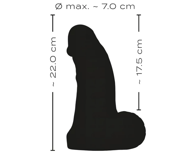 Realistixxx Real Giant - herés dildó - 22 cm (fekete)