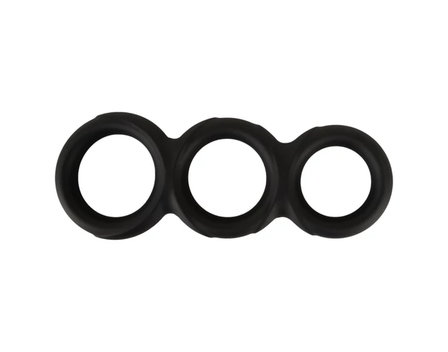 Erecto - tripla péniszgyűrű (fekete)