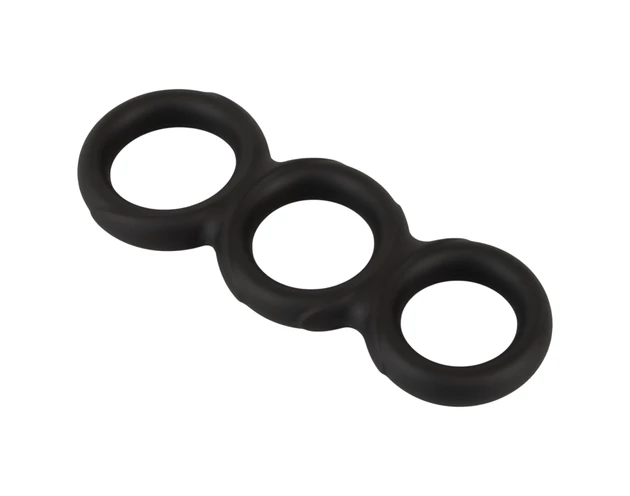 Erecto - tripla péniszgyűrű (fekete)