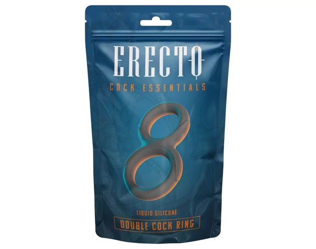 Erecto - dupla péniszgyűrű (fekete)