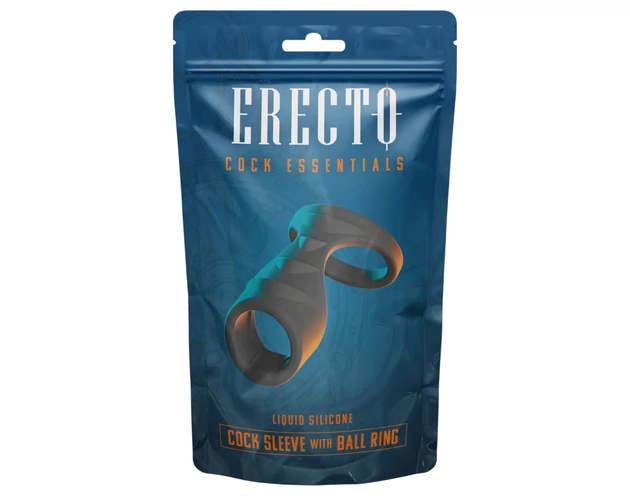 Erecto - 2in1 péniszgyűrű (fekete)