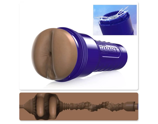 Fleshlight Boost Blast - élethű popsi maszturbátor (barna)