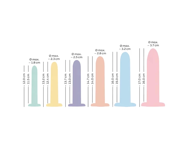 Six in a Row - dildó trainer szett - 6db (színes)