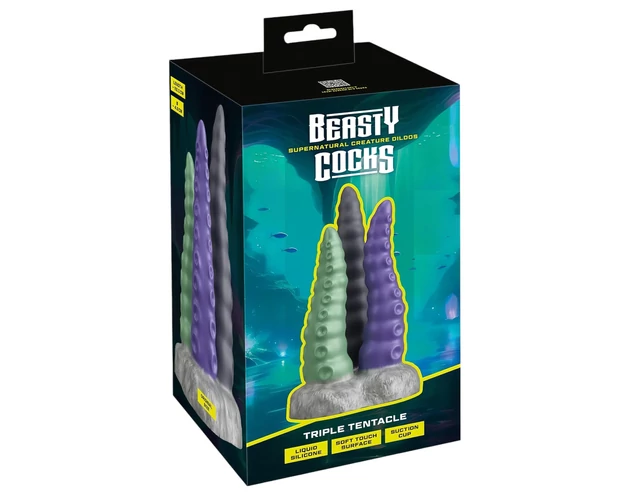 Beasty Cocks Triple Tentacle - tripla polipkar dildó