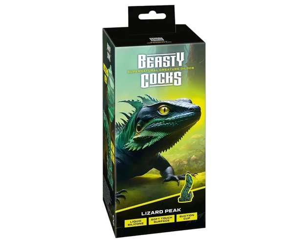 Beasty Cocks Lizard Peak - gyík pénisz dildó (zöld-fekete)