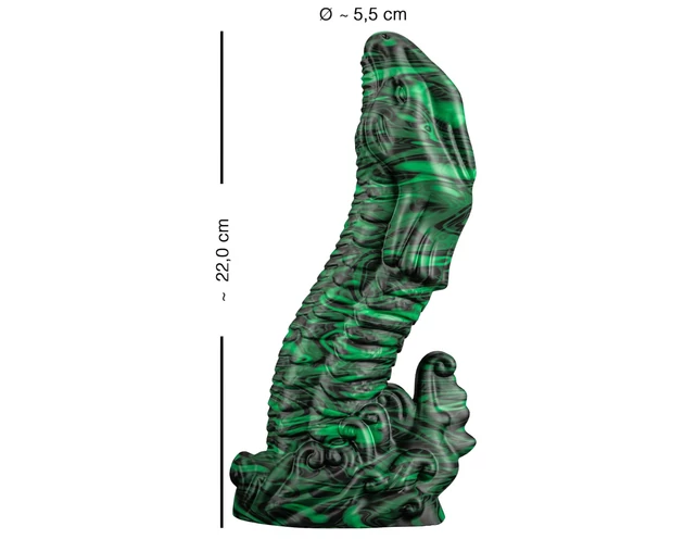 Beasty Cocks Lizard Peak - gyík pénisz dildó (zöld-fekete)