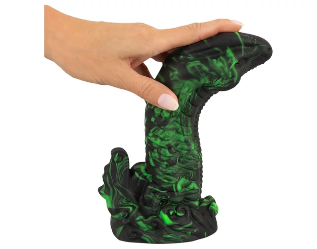 Beasty Cocks Lizard Peak - gyík pénisz dildó (zöld-fekete)