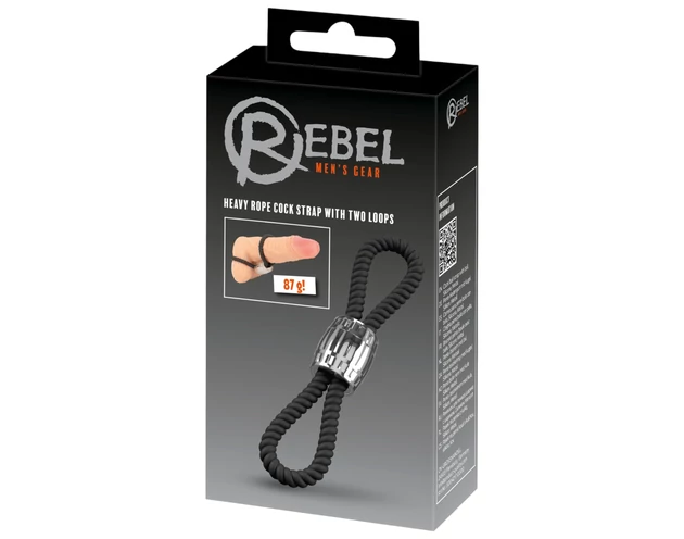 Rebel Heavy Rope - állítható pénisz-és heregyűrű (fekete)