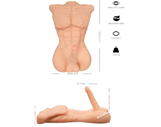 Realistixxx férfi torzó - élethű maszturbátor