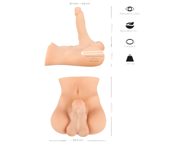 Realistixxx Deluxe Man 02 - férfi torzó (natúr)