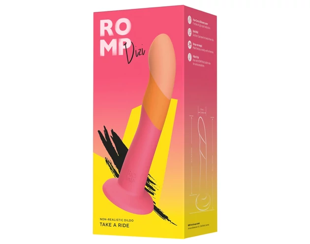 ROMP Dizi - rugalmas szilikon dildó (pink-narancs)