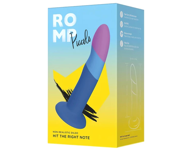 ROMP Piccolo - rugalmas szilikon dildó (kék-lila)