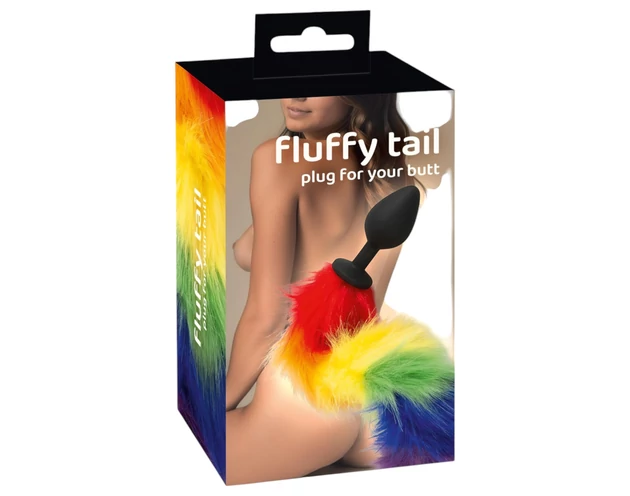 You2Toys - szilikon anál plug és farok (szivárvány)