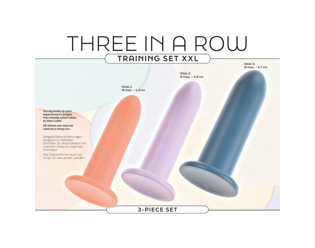 Three in a Row - dildó tréning szett - 3db (színes)